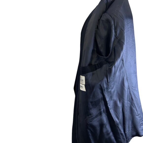 Hugo Boss Navy Blue Double-Breasted Blazer 46R Germany Wool Blend Al Capone Core - Picture 5 of 7